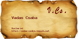 Vadas Csaba névjegykártya